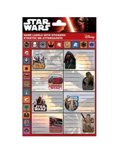 Αυτοκόλλητες Ετικέτες με αυτοκόλλητα STAR WARS 8τεμ