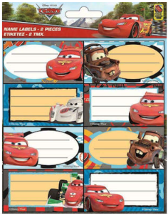 Αυτοκόλλητες Ετικέτες Cars 16 τμχ