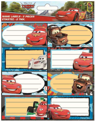 Αυτοκόλλητες Ετικέτες Cars 16 τμχ