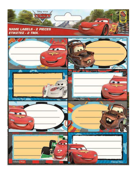 Αυτοκόλλητες Ετικέτες Cars 16 τμχ