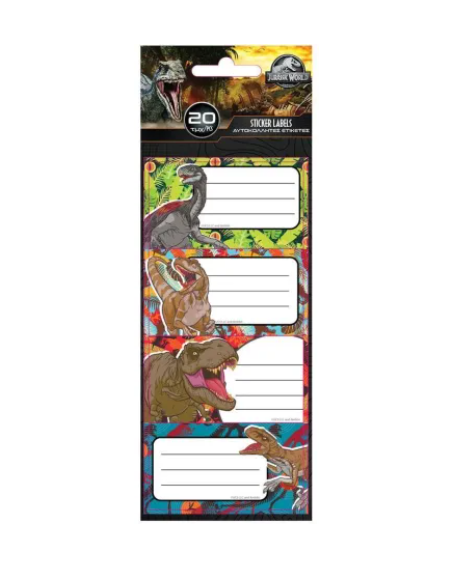 Αυτοκόλλητες Ετικέτες Jurassic 20Τμχ
