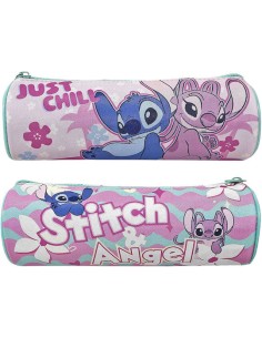 Κασετινα Βαρελακι Stitch Girl 23x8cm Stitch