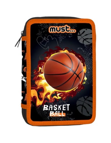 Must Κασετίνα Γεμάτη Τριπλή Basketball 12x6x19,5cm