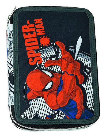 Spiderman Wall Κασετίνα Γεμάτη Διπλή