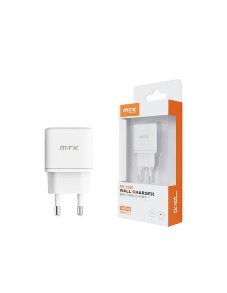 Φορτιστής Χωρίς Καλώδιο με Θύρα USB-C 25W Power Delivery Λευκός (TA0348)