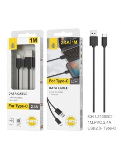 MTK Καλώδιο USB 2.0 1m TYPE C Μαύρο