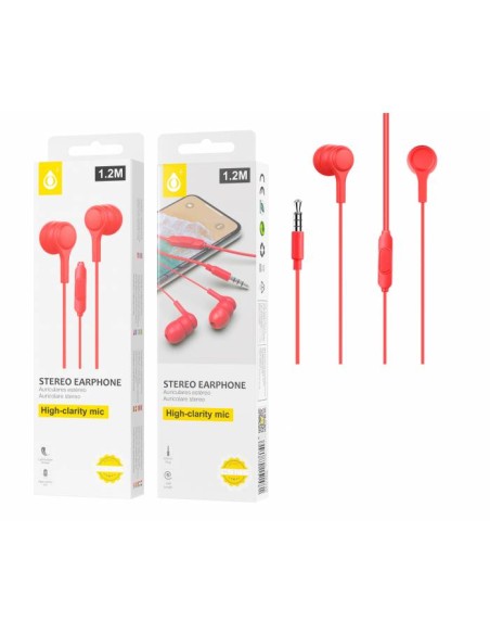 MTK Ακουστικά Με Μικρόφωνο 1.2m Stereo C5146 Κόκκινο