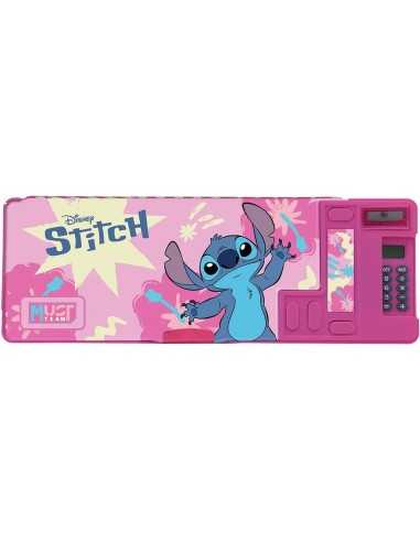Κασετίνα Disney Stitch Pink Flowers Must Team με Μαγνητικό Κούμπωμα 26x9x3,2 εκ.