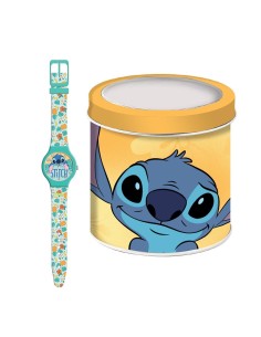 Ρολόι Χειρός Disney Stitch Αναλογικό Σιλικόνης με Μεταλλικό Κουτί