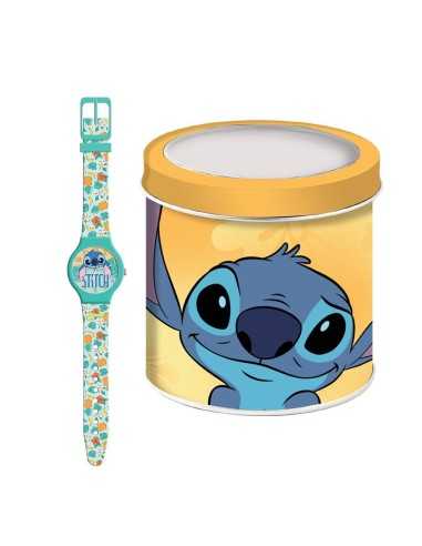 Ρολόι Χειρός Disney Stitch Αναλογικό Σιλικόνης με Μεταλλικό Κουτί