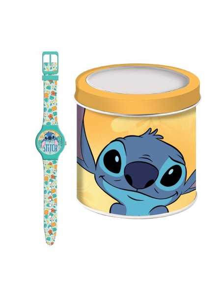 Ρολόι Χειρός Disney Stitch Αναλογικό Σιλικόνης με Μεταλλικό Κουτί