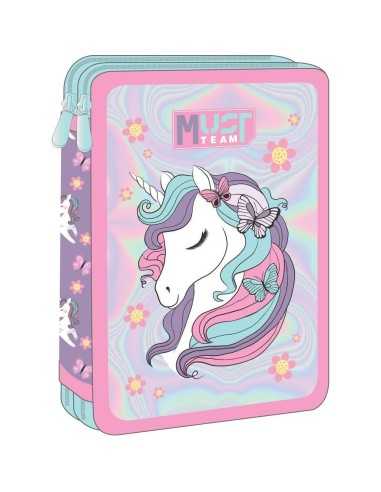 Σχολική Κασετίνα Διπλή Γεμάτη Must Team Lovely Unicorn