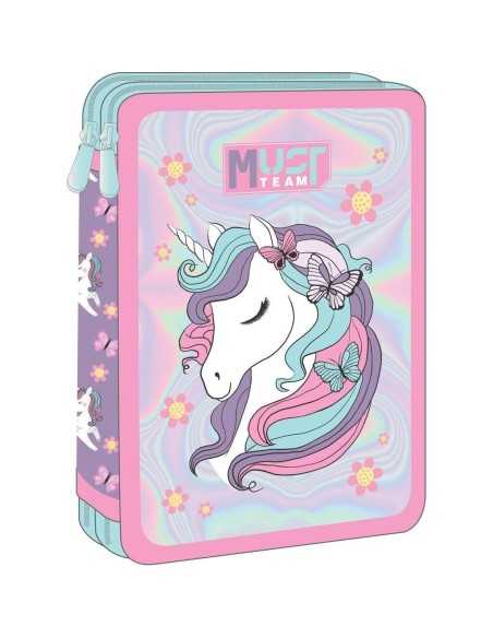 Σχολική Κασετίνα Διπλή Γεμάτη Must Team Lovely Unicorn
