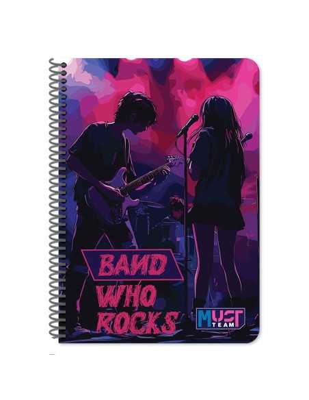 Τετράδιο Σπιράλ 17x25 Must Team Rock 4 Θέματα 120 Φύλλα