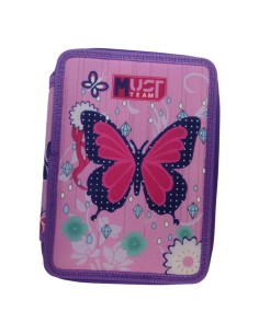 Σχολική Κασετίνα Διπλή Γεμάτη Must Team Compact Butterfly