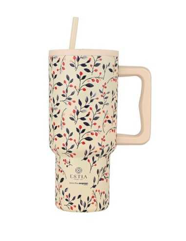 ΘΕΡΜΟΣ STRAW TUMBLER XL SAVE THE AEGEAN 900ml BLOOM BEIGE