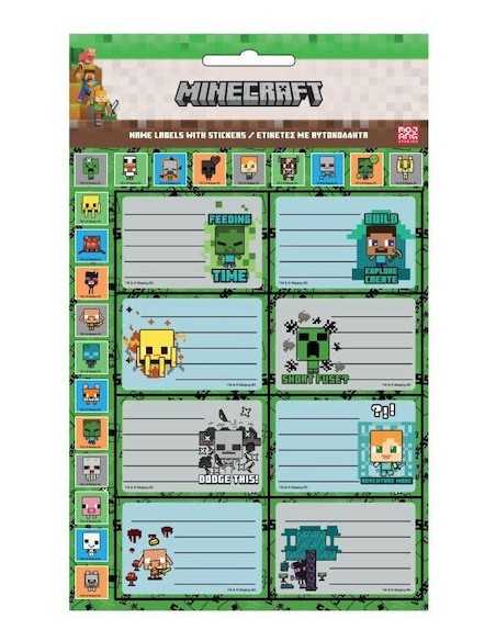 Gim Ετικέτες Τετραδίων Minecraft 8τμχ