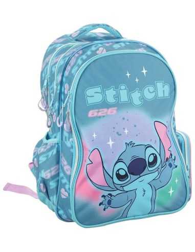 Gim Stitch Σχολική Τσάντα Πλάτης Δημοτικού με Θήκη για Παγούρι Γαλάζια 27lt 35 x 20 x 46εκ