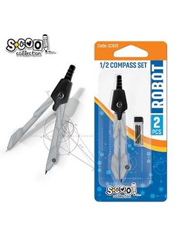 Διαβήτης Scool Metal Robot Blister & Μύτες