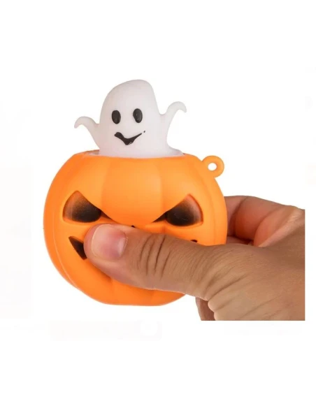 Παιχνίδι Squishy Κολοκύθα με Φάντασμα Λευκό 5cm