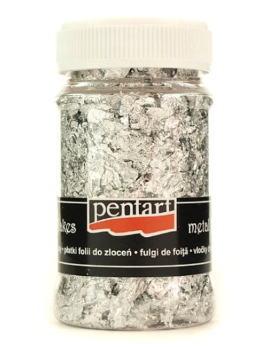 Μεταλλικές νιφάδες Ασημί 100ml -Pentart M8