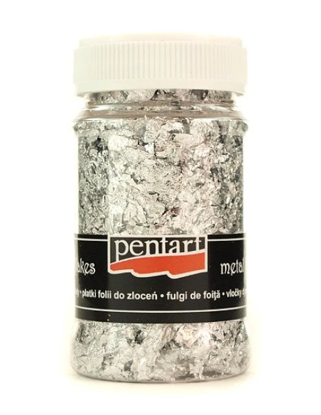 Μεταλλικές νιφάδες Ασημί 100ml -Pentart M8