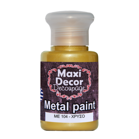 Μεταλλικό ακρυλικό χρώμα MAXI DECOR 60 ml (ΧΡΥΣΟ) ME-104