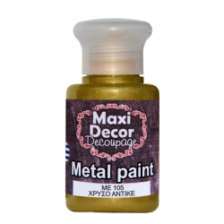 Μεταλλικό ακρυλικό χρώμα MAXI DECOR  60 ml (ΧΡΥΣΟ ΑΝΤΙΚΕ) ME-105