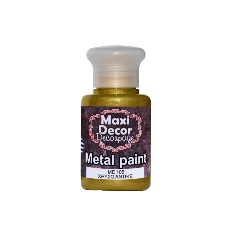 Μεταλλικό ακρυλικό χρώμα MAXI DECOR  60 ml (ΧΡΥΣΟ ΑΝΤΙΚΕ) ME-105