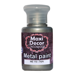 Μεταλλικό ακρυλικό χρώμα MAXI DECOR  60 ml (ΓΚΡΙ) ME-110