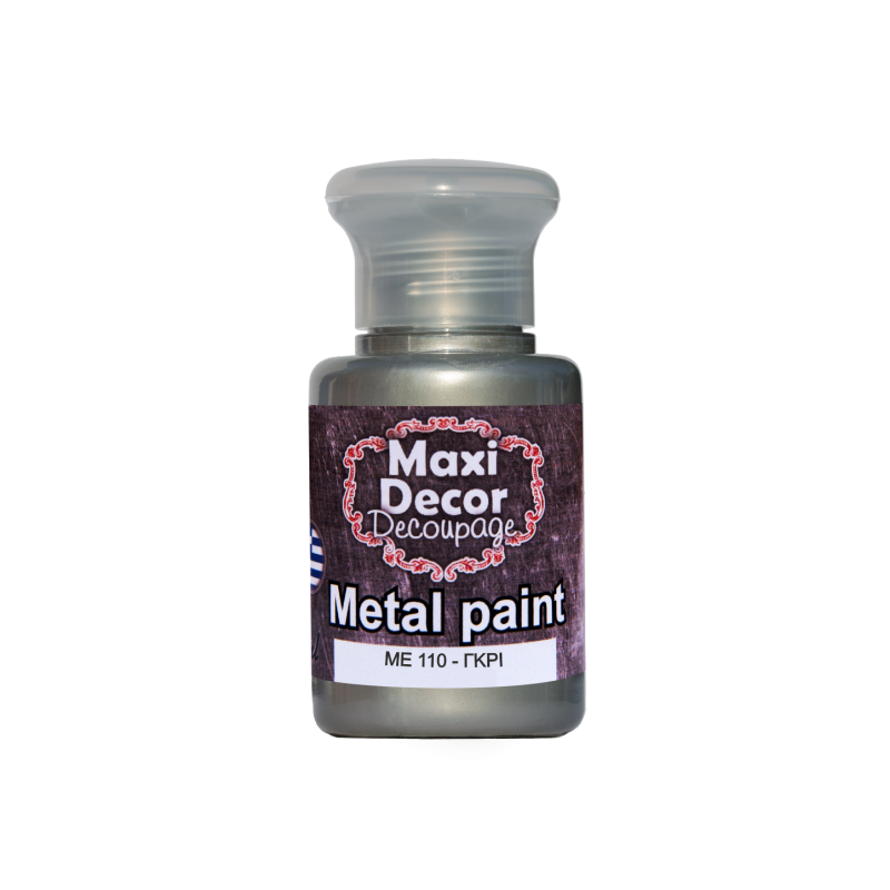 Μεταλλικό ακρυλικό χρώμα MAXI DECOR  60 ml (ΓΚΡΙ) ME-110
