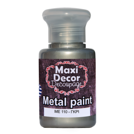 Μεταλλικό ακρυλικό χρώμα MAXI DECOR  60 ml (ΓΚΡΙ) ME-110