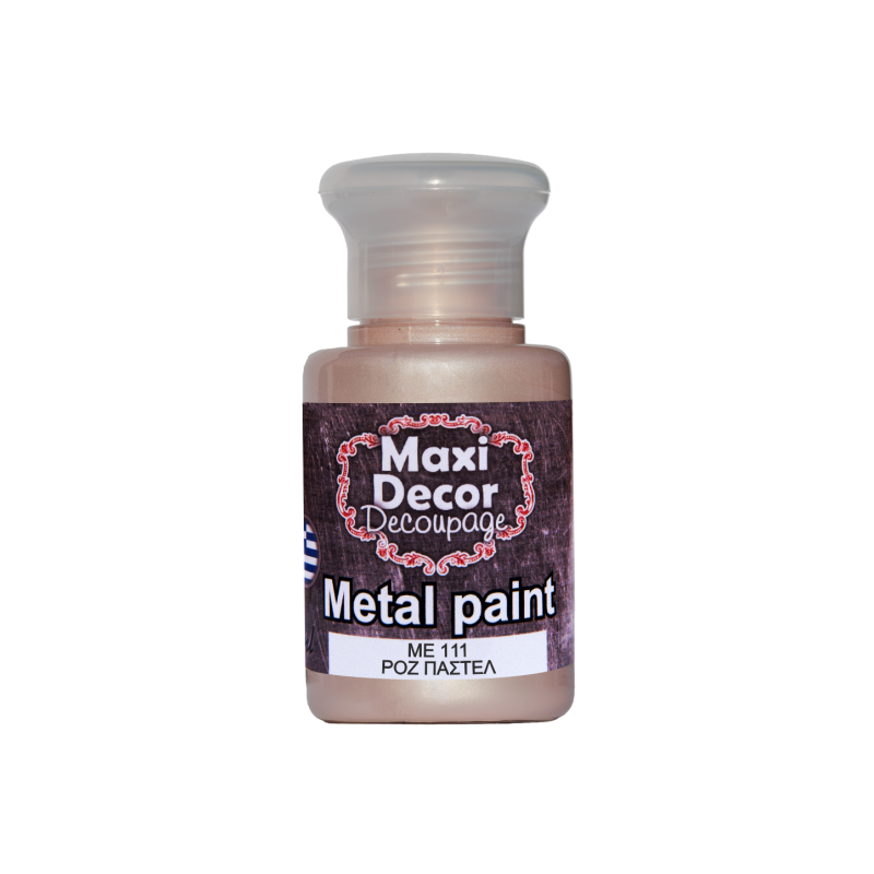 Μεταλλικό ακρυλικό χρώμα MAXI DECOR 60 ml (ΡΟΖ ΠΑΣΤΕΛ) ME-111