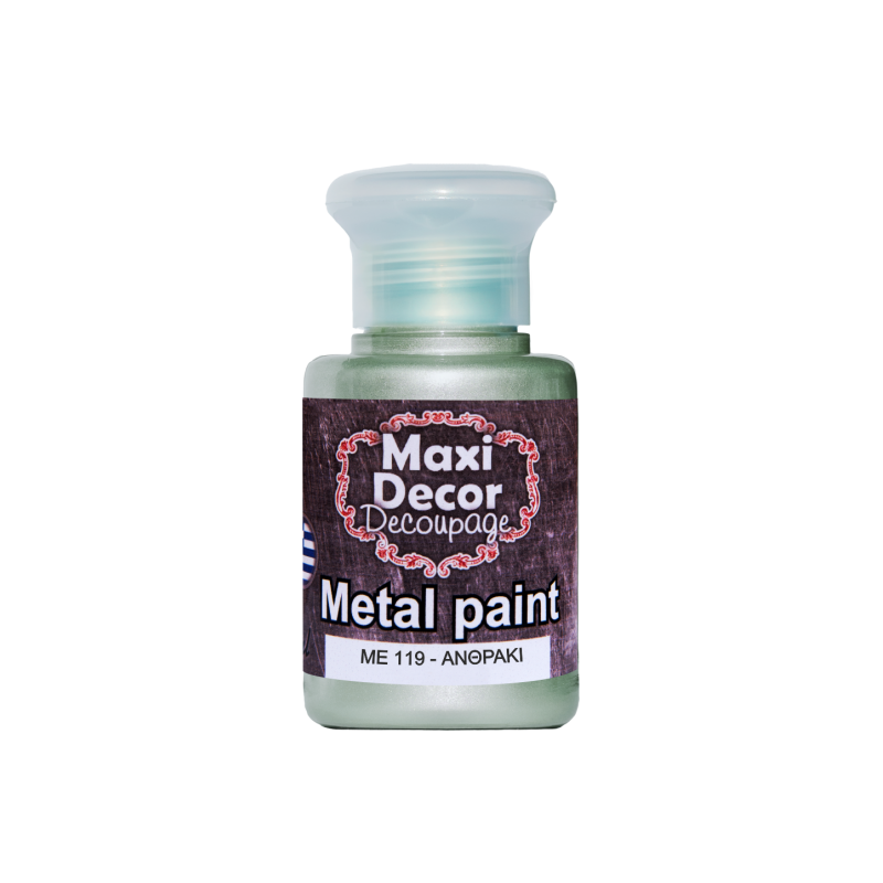 Μεταλλικό ακρυλικό χρώμα MAXI DECOR 60 ml (ΑΝΘΡΑΚΙ) ME-119