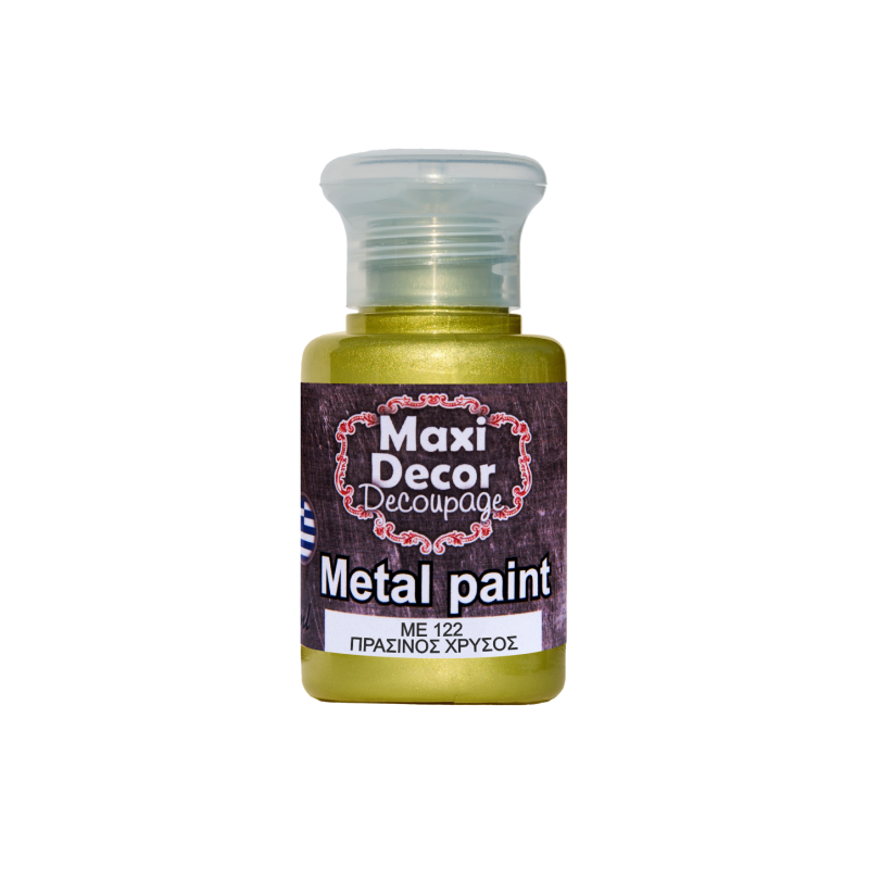 Μεταλλικό ακρυλικό χρώμα MAXI DECOR 60 ml (ΠΡΑΣΙΝΟΣ ΧΡΥΣΟΣ) ME-122