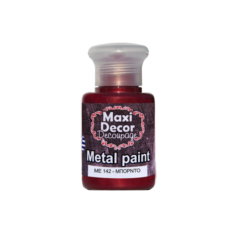 Μεταλλικό ακρυλικό χρώμα MAXI DECOR 60 ml (ΜΠΟΡΝΤΟ) ME-142