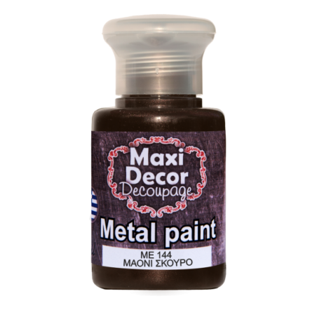 Μεταλλικό ακρυλικό χρώμα MAXI DECOR 60 ml (ΜΑΟΝΙ ΣΚΟΥΡΟ) ME-144