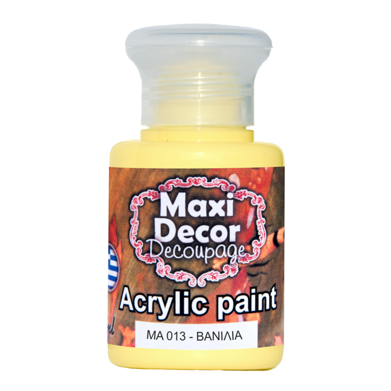 Ακρυλικό χρώμα 60 ml (ΒΑΝΙΛΙΑ) MAXI DECOR  MA-013