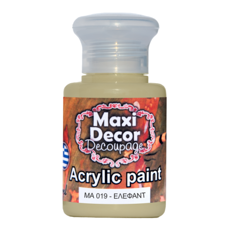 Ακρυλικό χρώμα 60 ml (ΕΛΕΦΑΝΤ) MAXI DECOR  MA-019