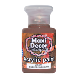 Ακρυλικό χρώμα 60 ml (ΣΑΠΙΟ ΜΗΛΟ ΣΚΟΥΡΟ) MAXI DECOR  MA-026