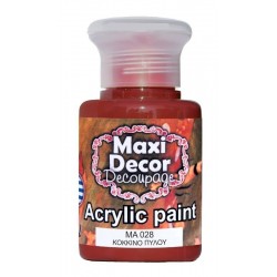 Ακρυλικό χρώμα 60 ml (ΚΟΚΚΙΝΟ ΠΗΛΟΥ) MAXI DECOR  MA-028