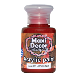 Ακρυλικό χρώμα 60 ml (ΚΟΚΚΙΝΟ) MAXI DECOR  MA-031
