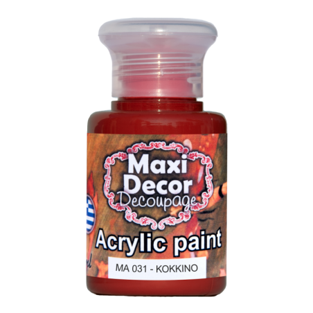 Ακρυλικό χρώμα 60 ml (ΚΟΚΚΙΝΟ) MAXI DECOR  MA-031