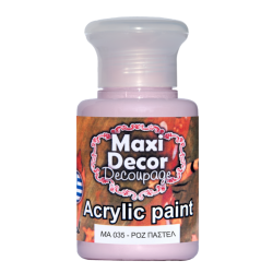 Ακρυλικό χρώμα 60 ml (ΡΟΖ ΠΑΣΤΕΛ) MAXI DECOR  MA-035