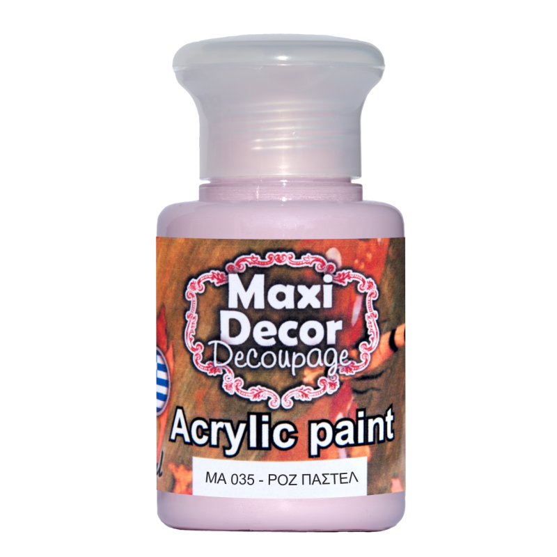 Ακρυλικό χρώμα 60 ml (ΡΟΖ ΠΑΣΤΕΛ) MAXI DECOR  MA-035