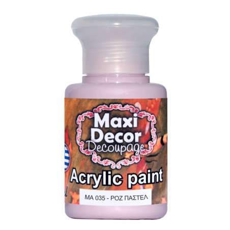 Ακρυλικό χρώμα 60 ml (ΡΟΖ ΠΑΣΤΕΛ) MAXI DECOR  MA-035
