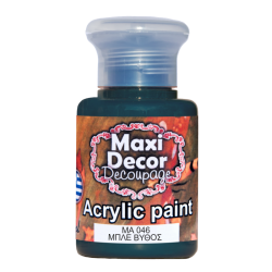 Ακρυλικό χρώμα 60 ml (ΜΠΛΕ ΒΥΘΟΣ) MAXI DECOR  MA-046