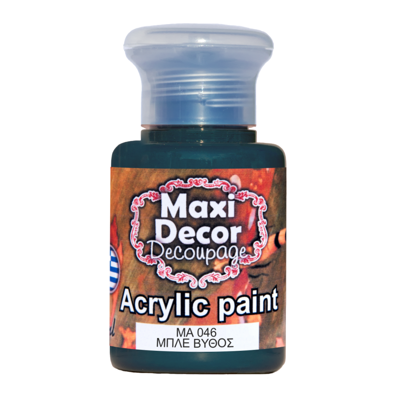 Ακρυλικό χρώμα 60 ml (ΜΠΛΕ ΒΥΘΟΣ) MAXI DECOR  MA-046