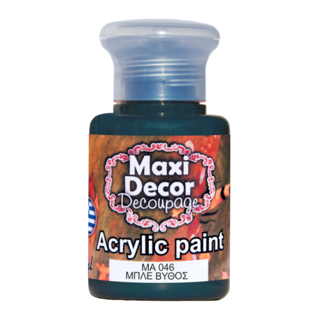 Ακρυλικό χρώμα 60 ml (ΜΠΛΕ ΒΥΘΟΣ) MAXI DECOR  MA-046