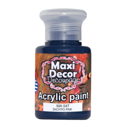 Ακρυλικό χρώμα 60 ml (ΣΚΟΥΡΟ ΡΑΦ) MAXI DECOR  MA-047